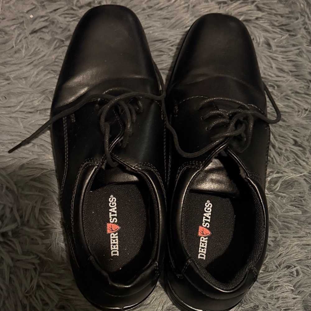 Deer Stags boys  Sleek Black Oxfords